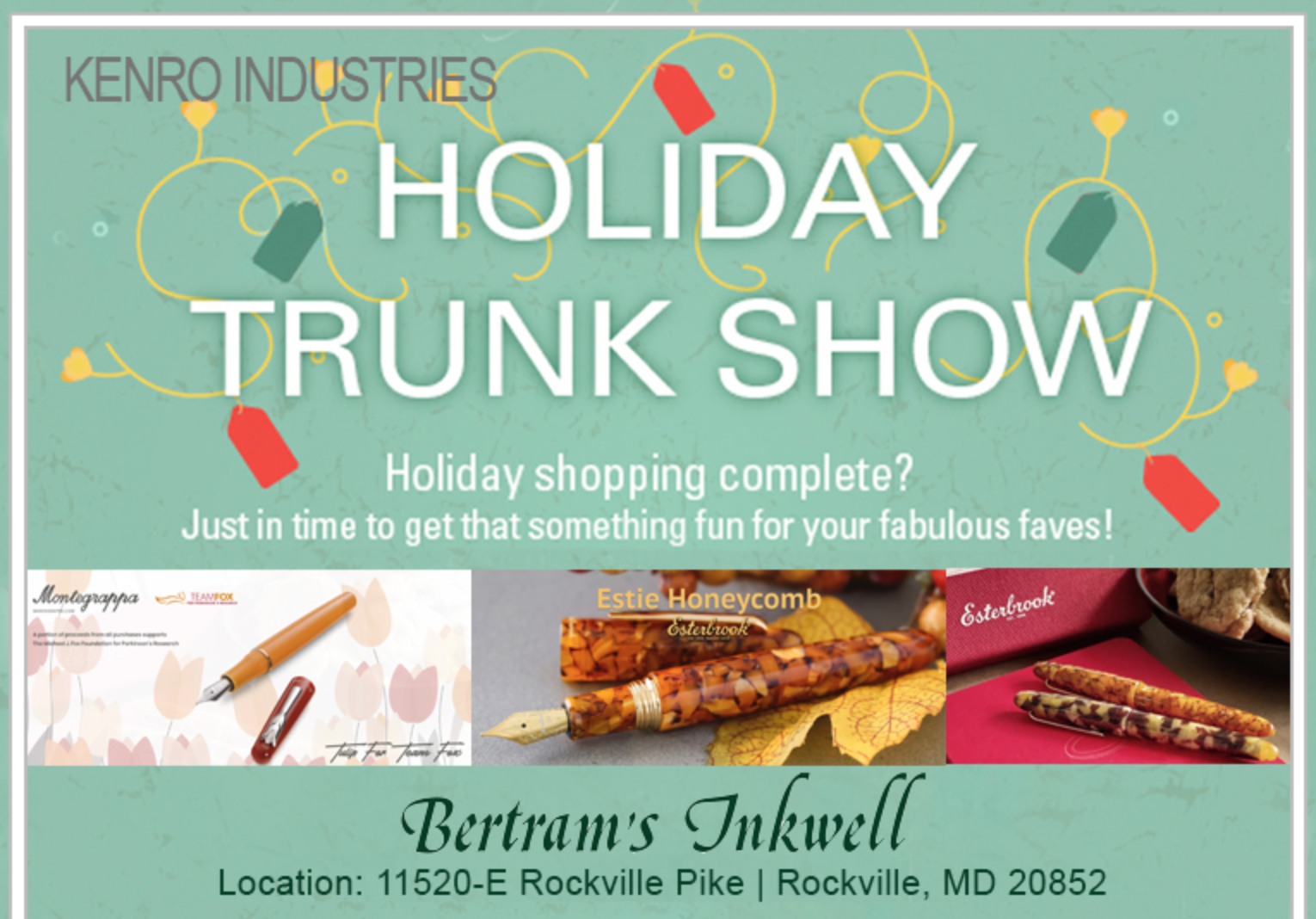 Bertram’s Inkwell Holiday Trunk Show