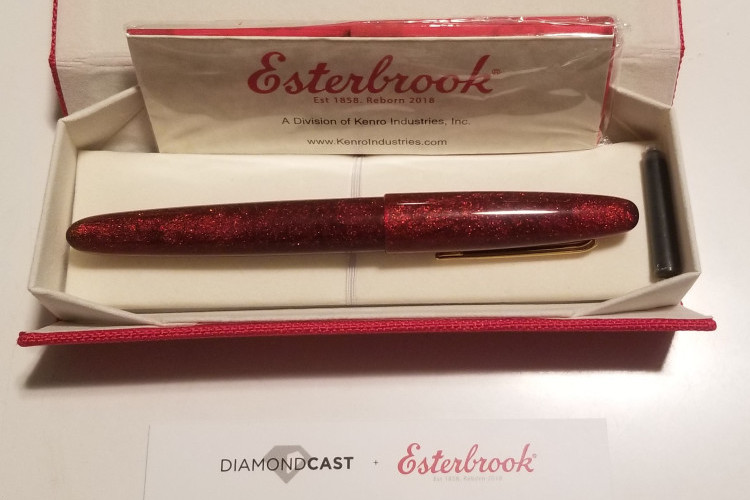 The Penblotter reviews the Esterbrook Estie OS Sparkle Garnet with The Journaler Nib by Gena Salorino