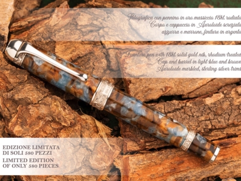 Aurora America Sketch pen, Limited Edition, Marbled resin, Chrome trims